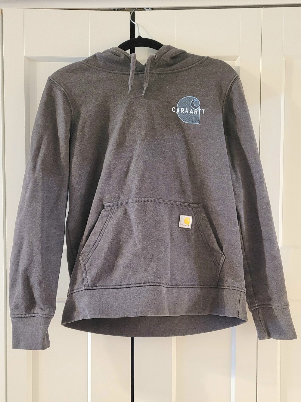 Carhartt Women's Hooded Pullover Sweatshirt in Charcoal